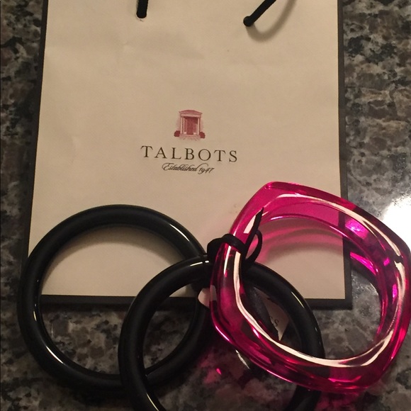 Talbots bundle Bangle bracelets (3) - pink/black - Picture 3 of 5